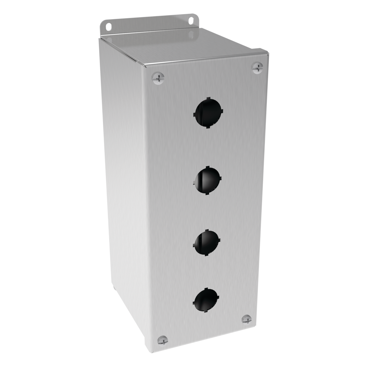 Product image for Hoffman E4PBGXSS Extra-Deep 22.5-mm Pushbutton Enclosures, Type 4X, 4PB x 22.5mm, SS Type 304
