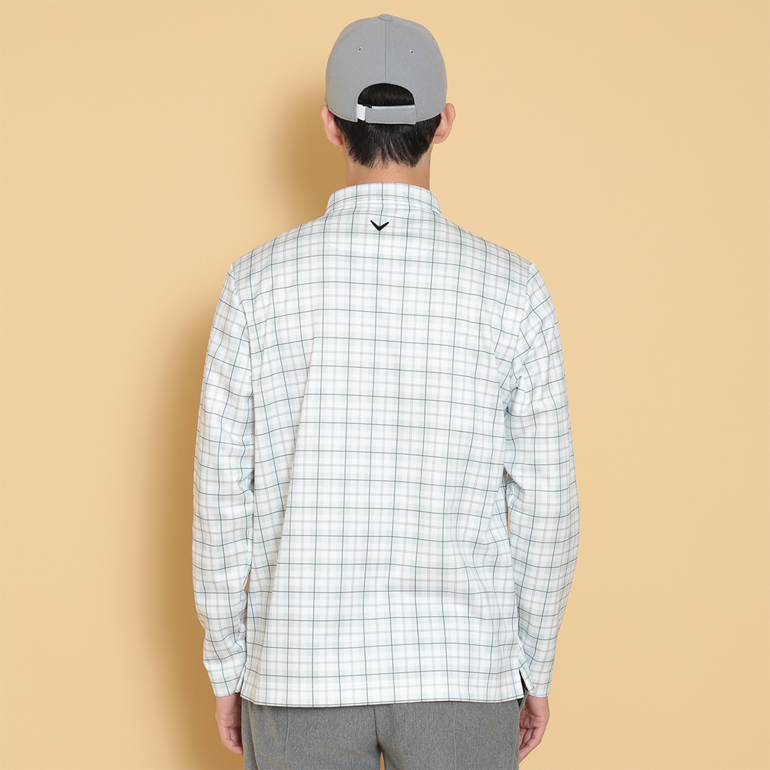 チェックプリント裏起毛シャツ (MENS)