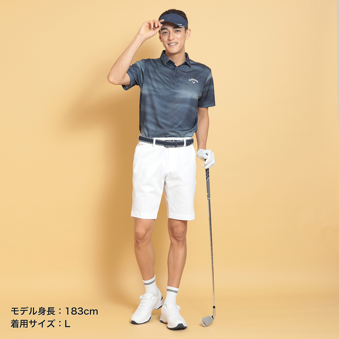 かざあなメッシュ水面プリントシャツ ※4Lサイズあり (MENS)