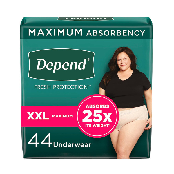 Depend Maximum Underwear for Women, XX-Large - 44/case (KC53304 Health & Beauty Health Care Incontinence Aids) photo