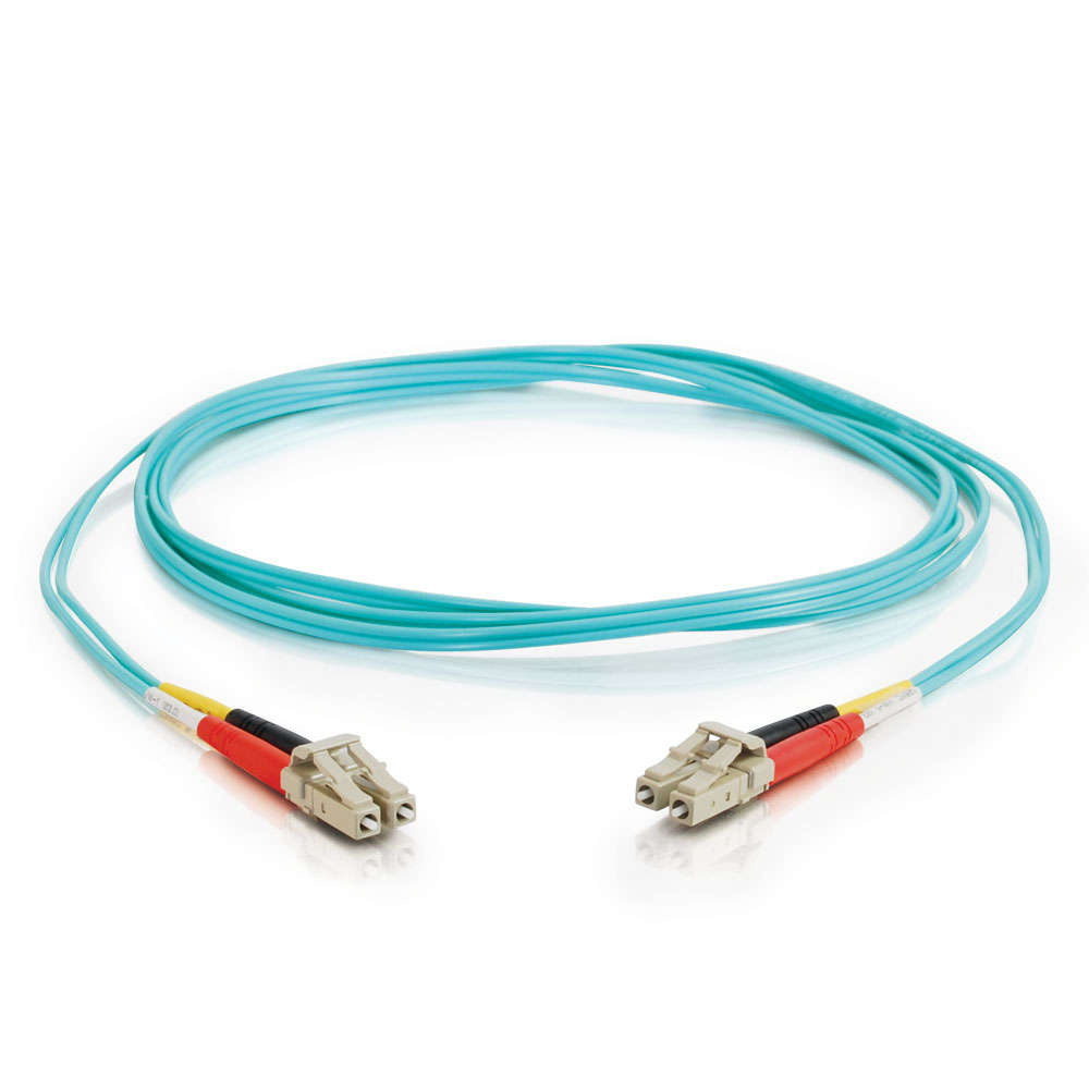 LC-LC 10Gb 50/125 OM3 Duplex Multimode PVC Fiber Optic Cable - Aqua