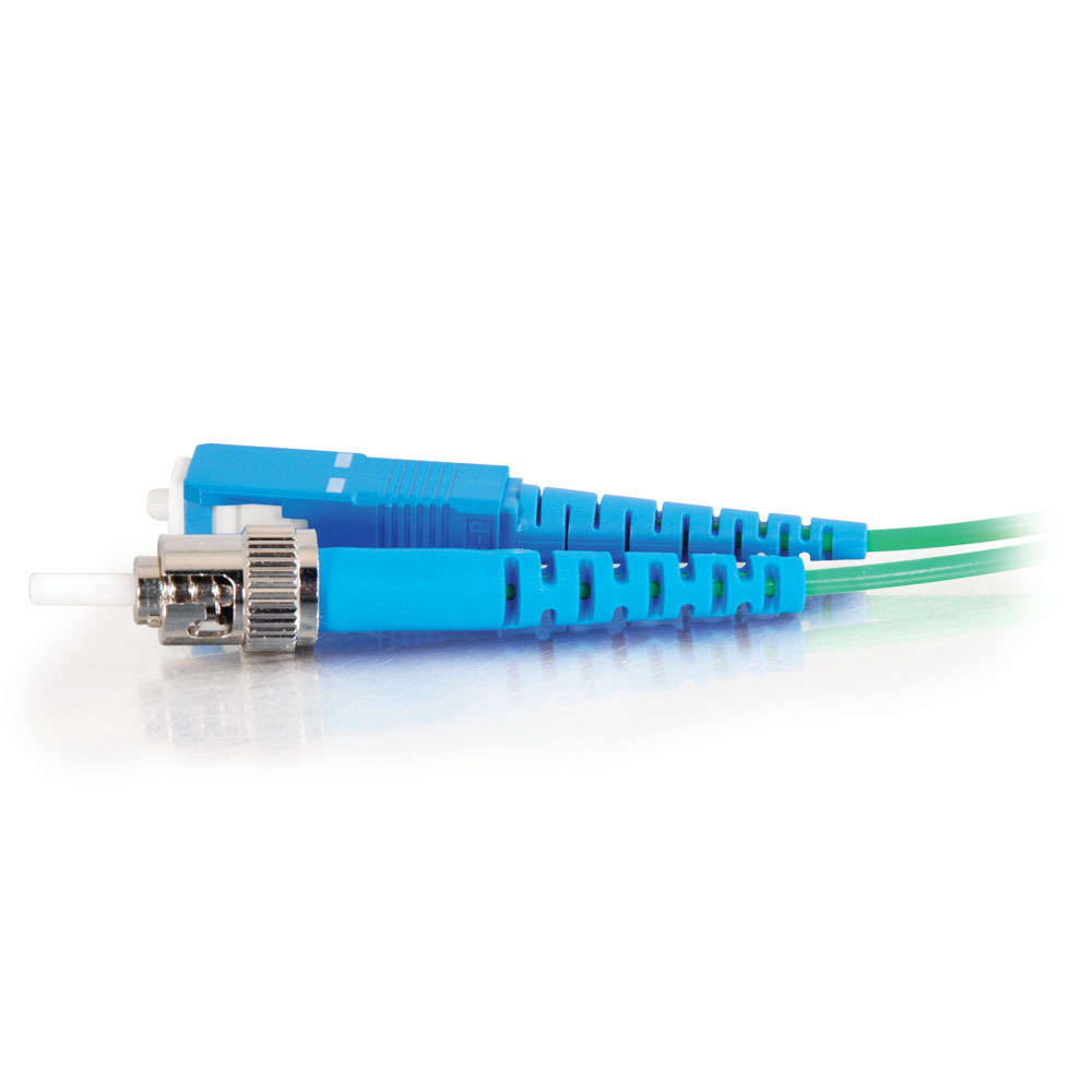 SC-ST 9/125 OS2 Simplex Single-Mode Fiber Optic Cable - Plenum CMP-Rated - Green