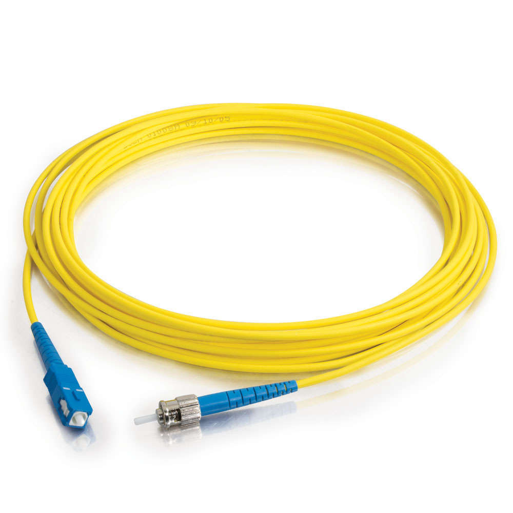 SC-ST 9/125 OS2 Simplex Single-Mode Fiber Optic Cable - Low Smoke Zero Halogen LSZH - Yellow