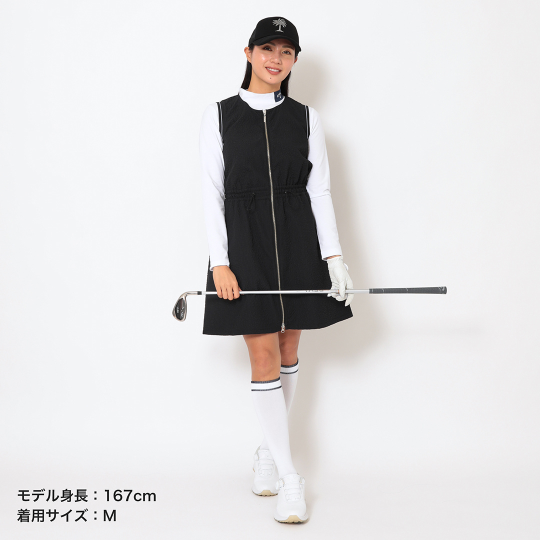 フラワーボンディングフルジップワンピース (WOMENS)