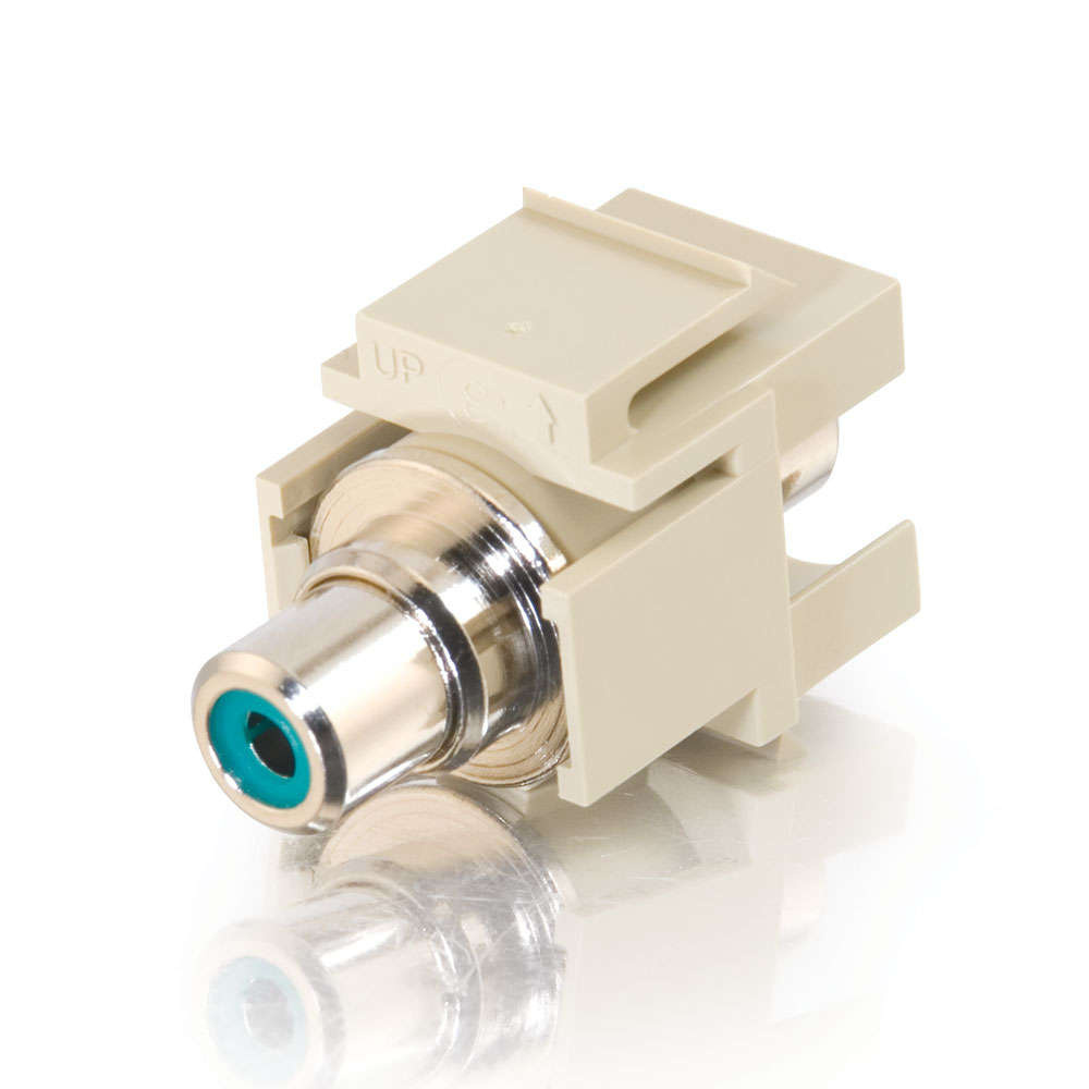 Snap-In Green RCA F/F Keystone Insert Module