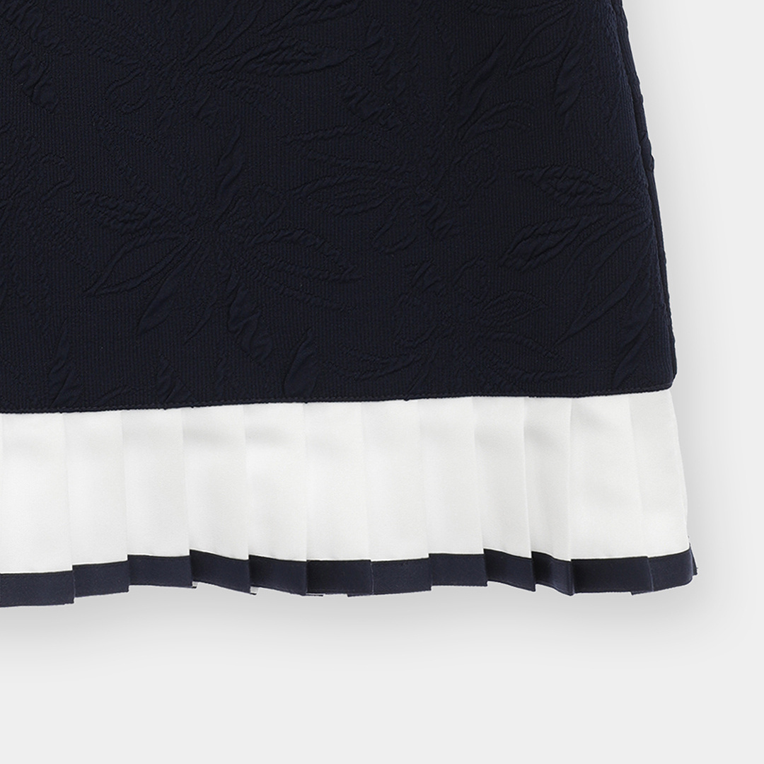 フラワージャカード裾プリーツスカート (WOMENS)