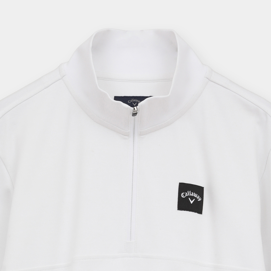ポンチハーフジップ長袖スウェット (MENS)