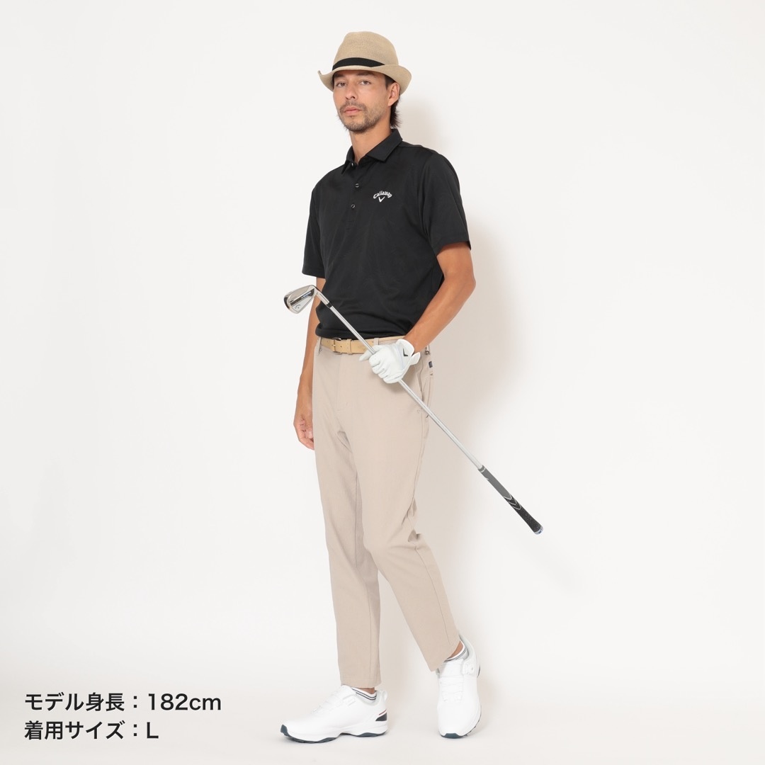 ヤシの木柄同色ジャカード半袖シャツ ※4Lサイズあり (MENS)