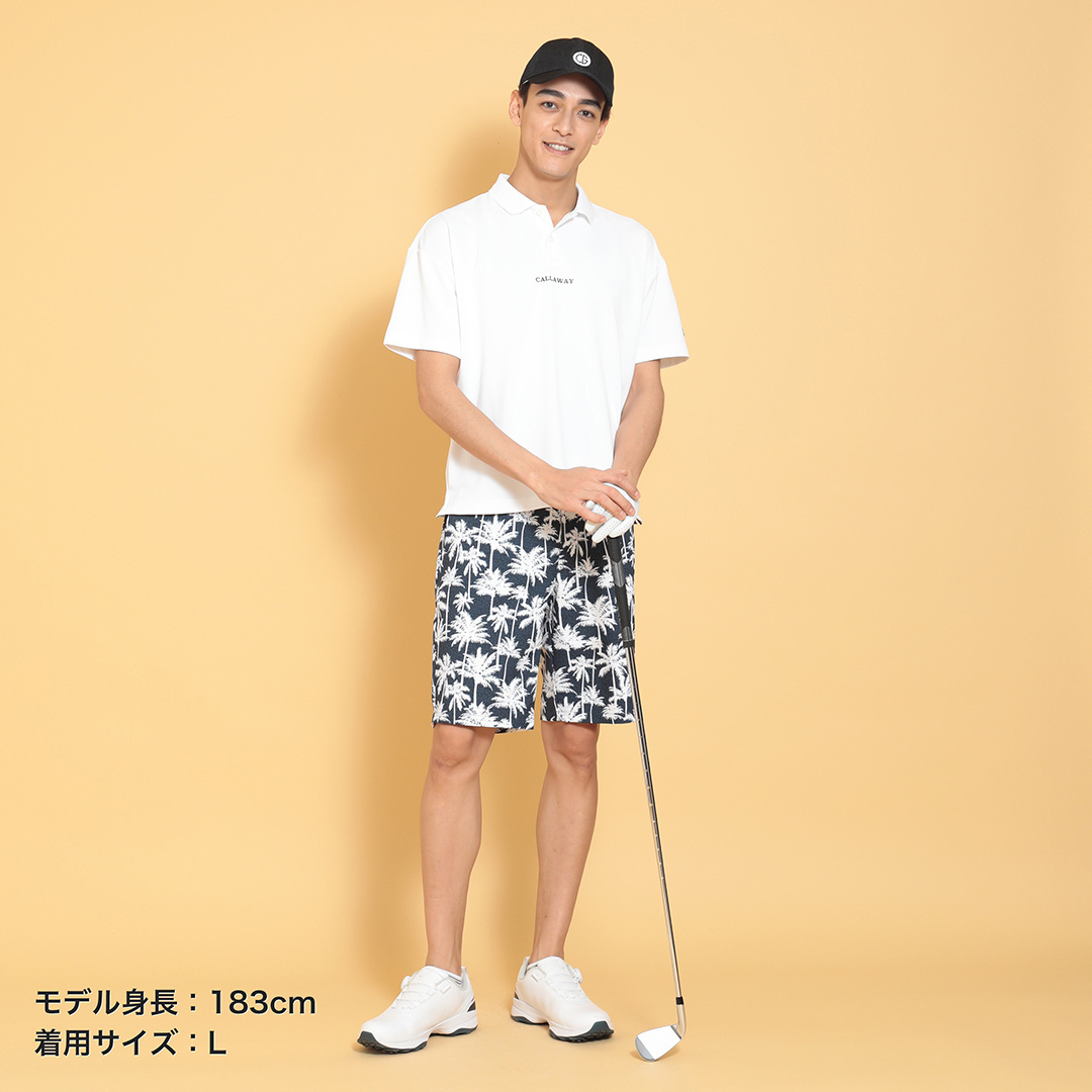 ポリエステルピケオーバーサイズ半袖ポロシャツ (MENS)