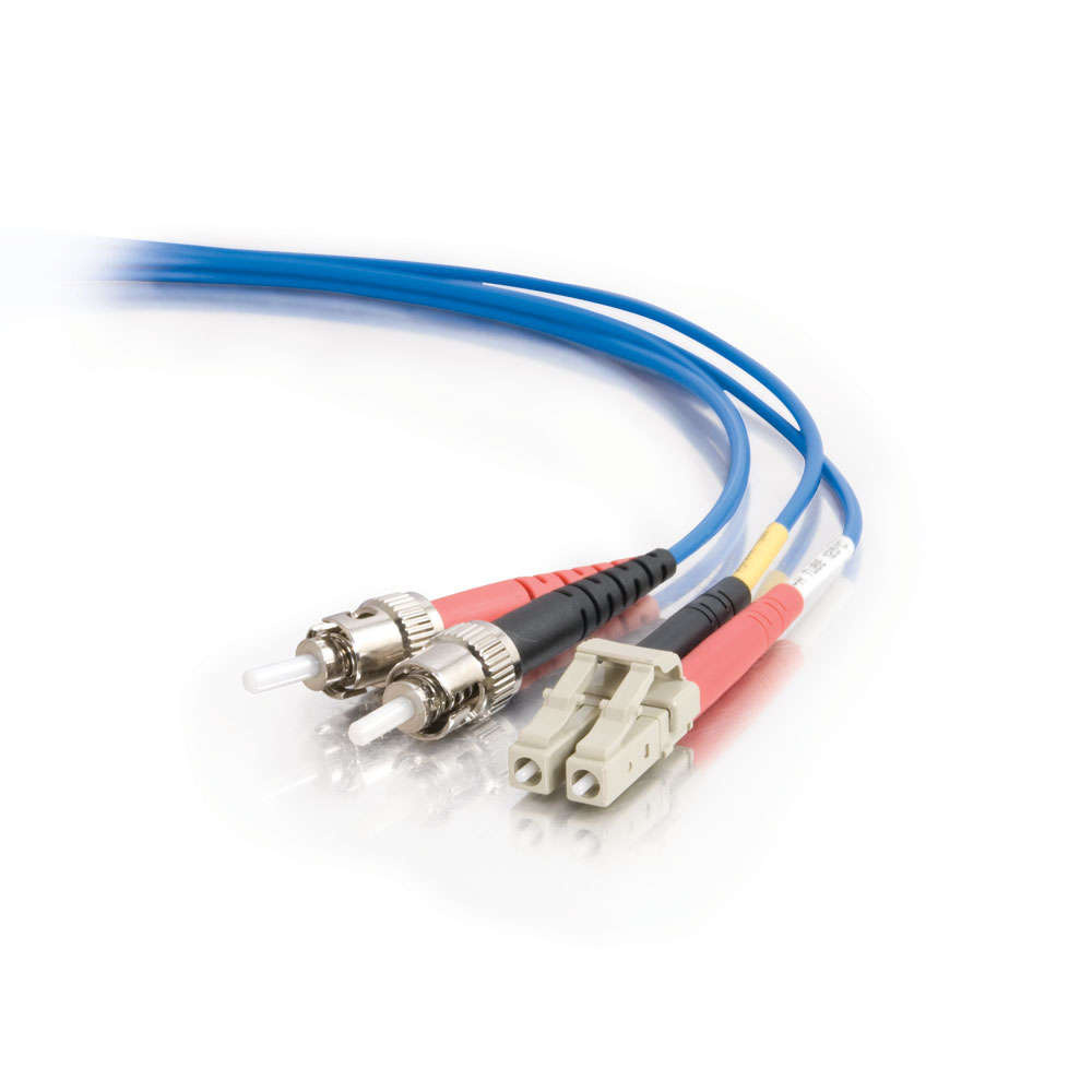 LC-ST 50/125 OM2 Duplex Multimode PVC Fiber Optic Cable - Blue