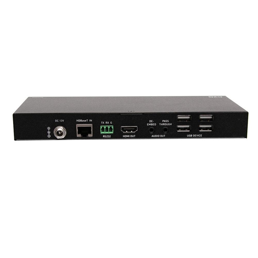HDMI HDBaseT + VGA, 3.5mm, and USB-A to B over Cat Extender Dual Gang Wall Plate Transmitter to Box Receiver - 4K 60Hz