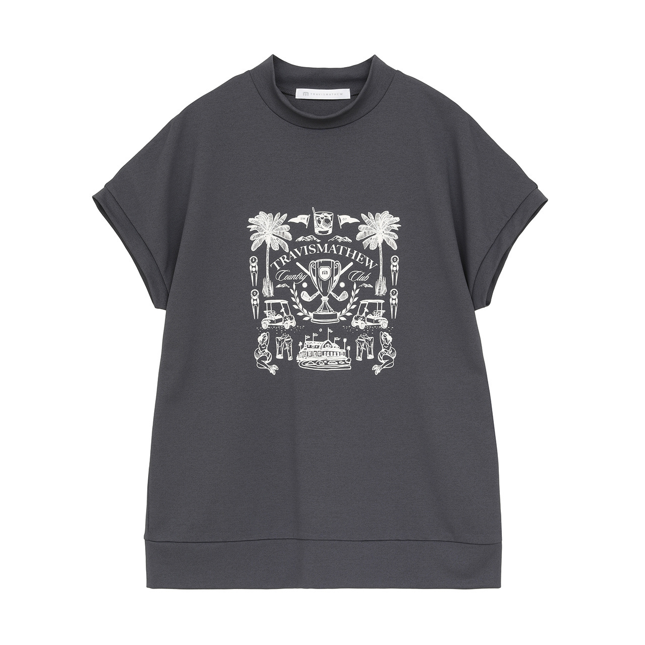 遮熱UVカット フレンチスリーブリラックスモックネック(WOMENS)