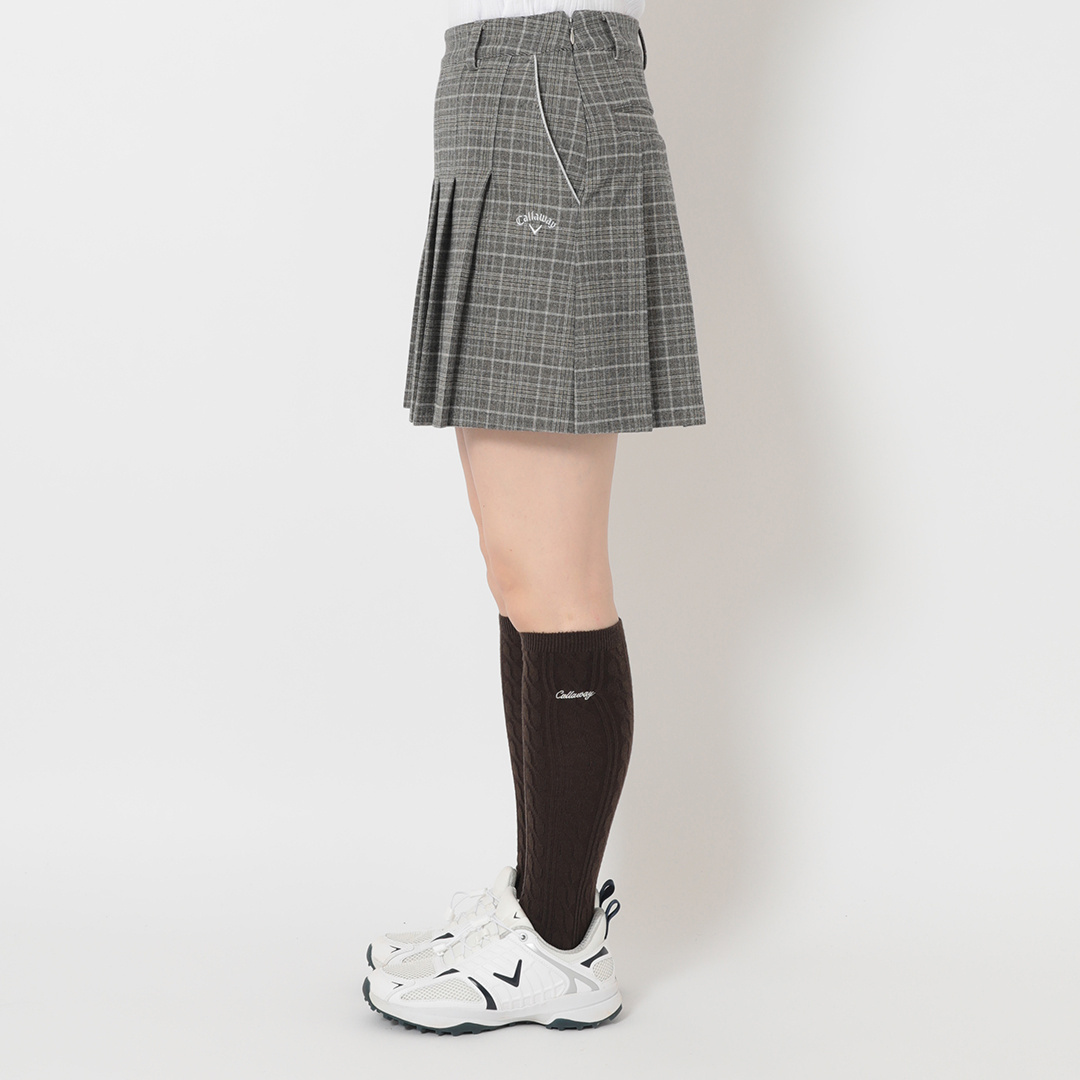 先染めチェックプリーツスカート (WOMENS)