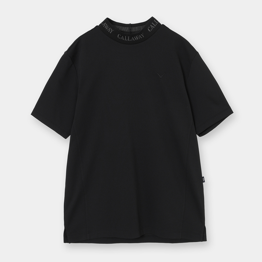 ミニワッフルジャカード衿半袖モックネック ※4Lサイズあり (MENS)