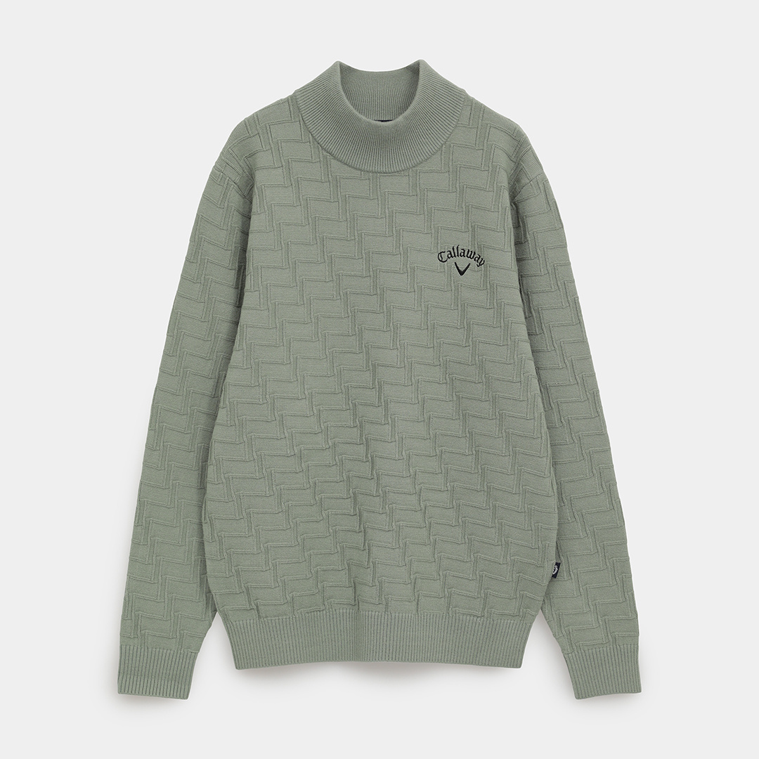 【極美品】キャロウェイ 23AW エクストラファインメリノ襟付ハイネックセーター リンクス編みハイネックニット ※4Lサイズあり (MENS)