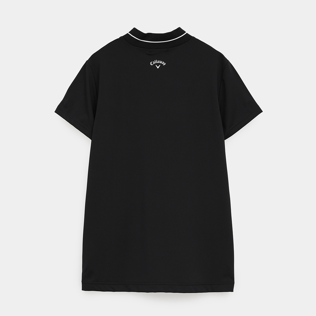 ストレッチスムース半袖モックネックシャツ (WOMENS)