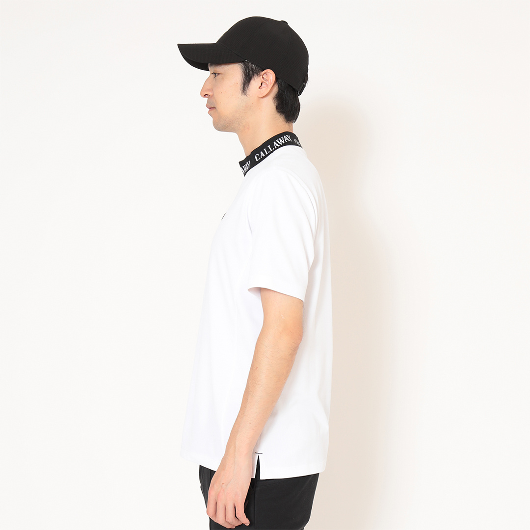ミニワッフルジャカード衿半袖モックネック ※4Lサイズあり (MENS)