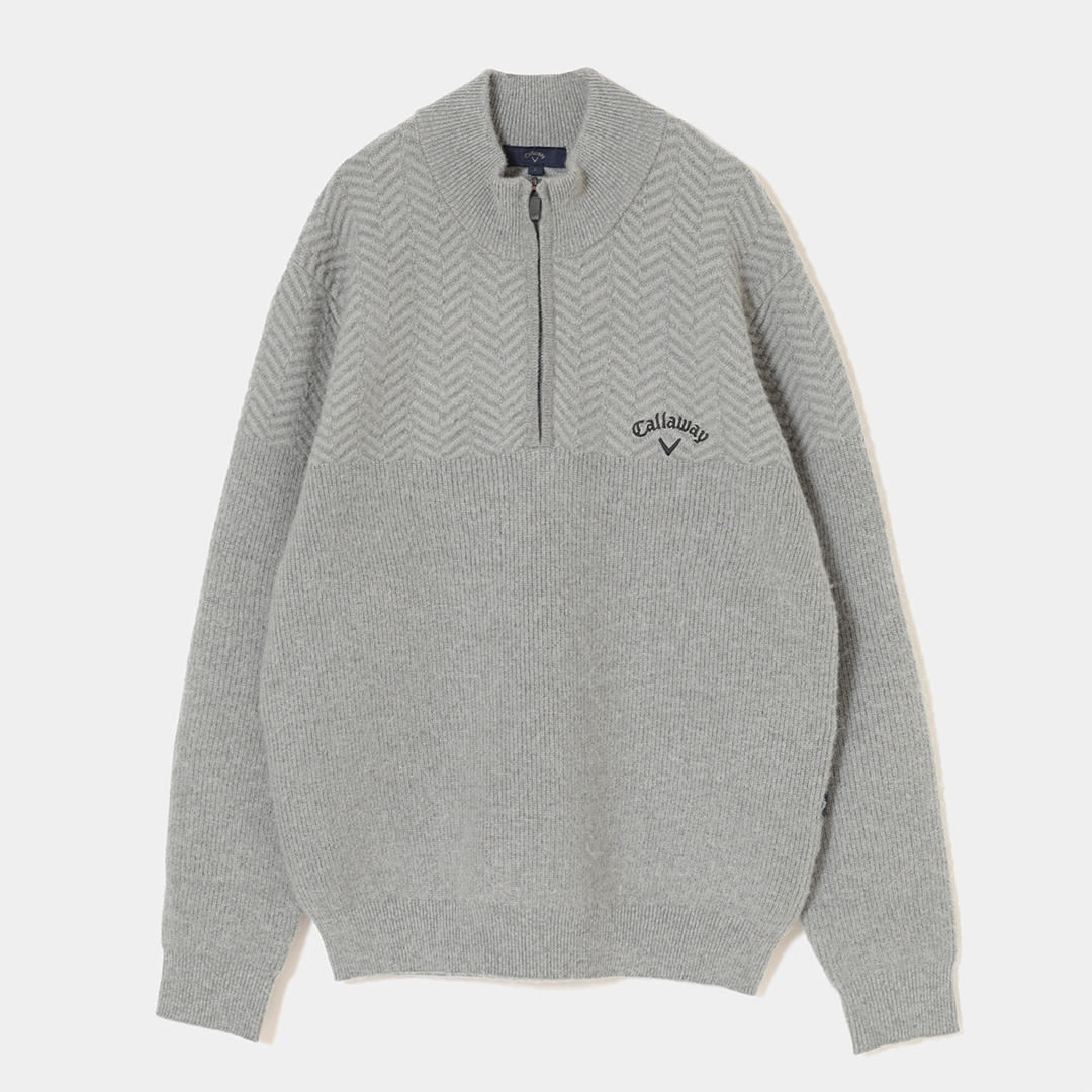 【状態良好】Callaway キャロウェイ ハーフジップ ボーダーセーター XL callaway ハーフジップニット ボーダー ゴルフウェア メンズXL ロゴ