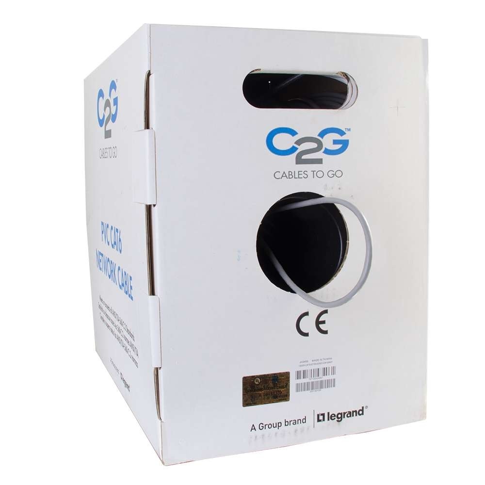 Cat6 Bulk Unshielded (UTP) Ethernet Network Cable with Stranded Conductors In-Wall CM-Rated - Gray