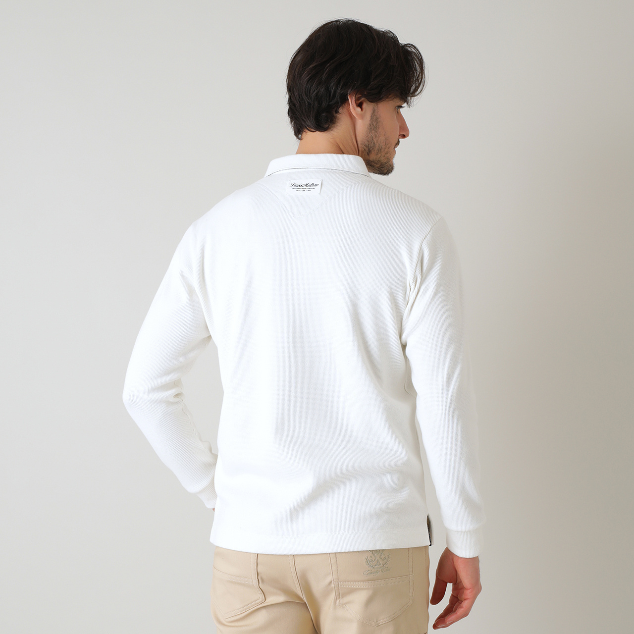 長袖ワッフルポロ(MENS)