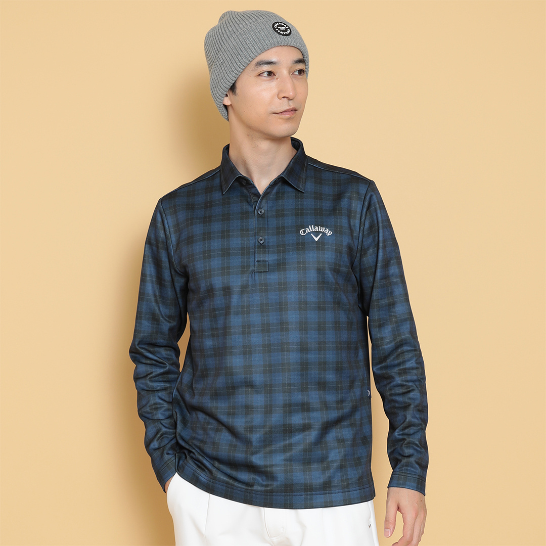 チェックプリント裏起毛シャツ (MENS)