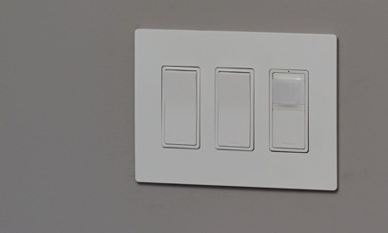 three-gang paddle switches with light sensor