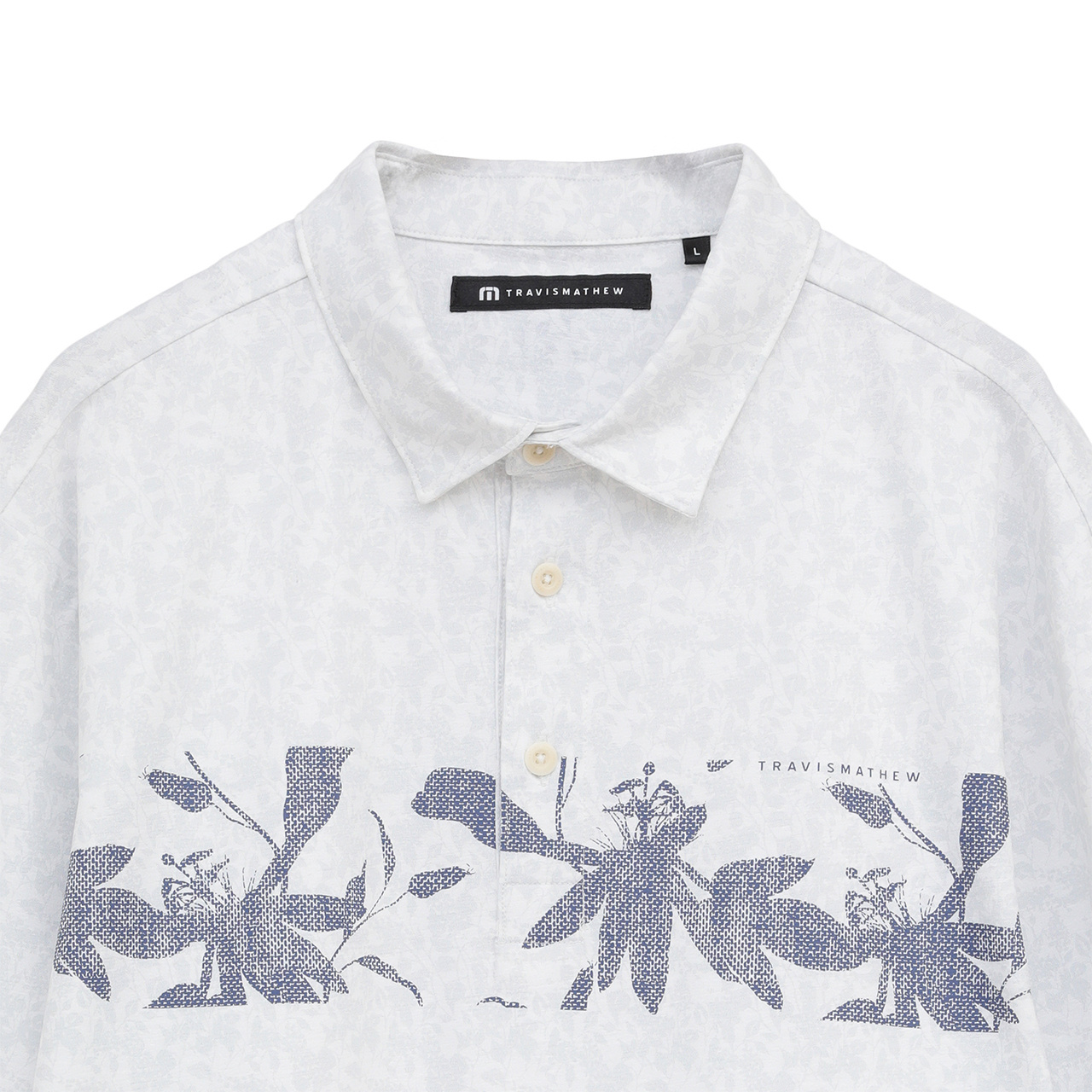 石川遼プロ着用】ラベンダー柄 チェストプリント 長袖シャツ(MENS)