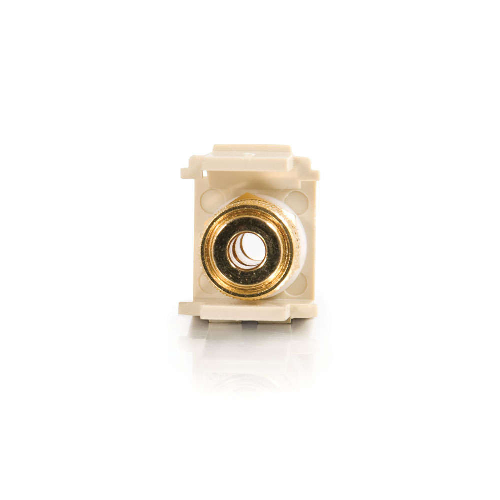 Snap-In Black Banana Jack F/F Keystone Insert Module - Ivory