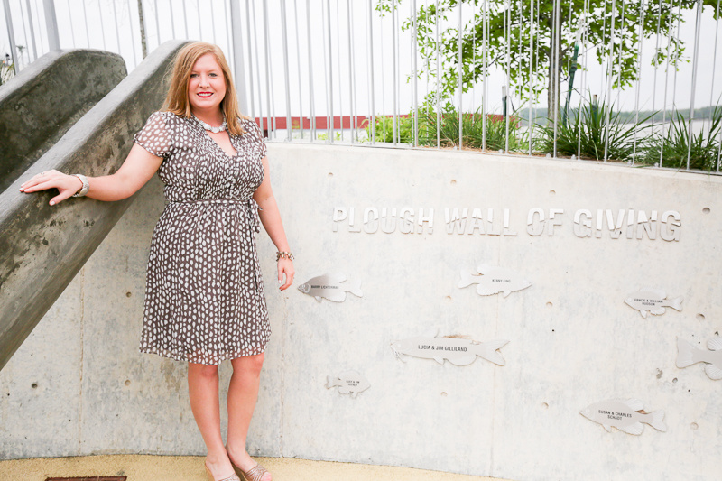 Katie at the Plough Wall of Giving at Beale Street Landing, which honors the donors who made contributed to the play area for children. Katie at the Plough Wall of Giving at Beale Street Landing, which honors the donors who made contributed to the play area for children.
