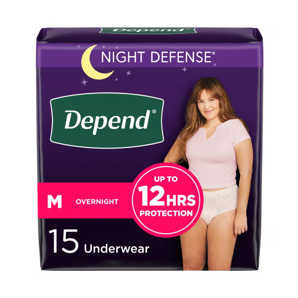 Depend Night Defense Underwear for Women, Medium - 60/case (DENDFUM Health & Beauty Health Care Incontinence Aids) photo