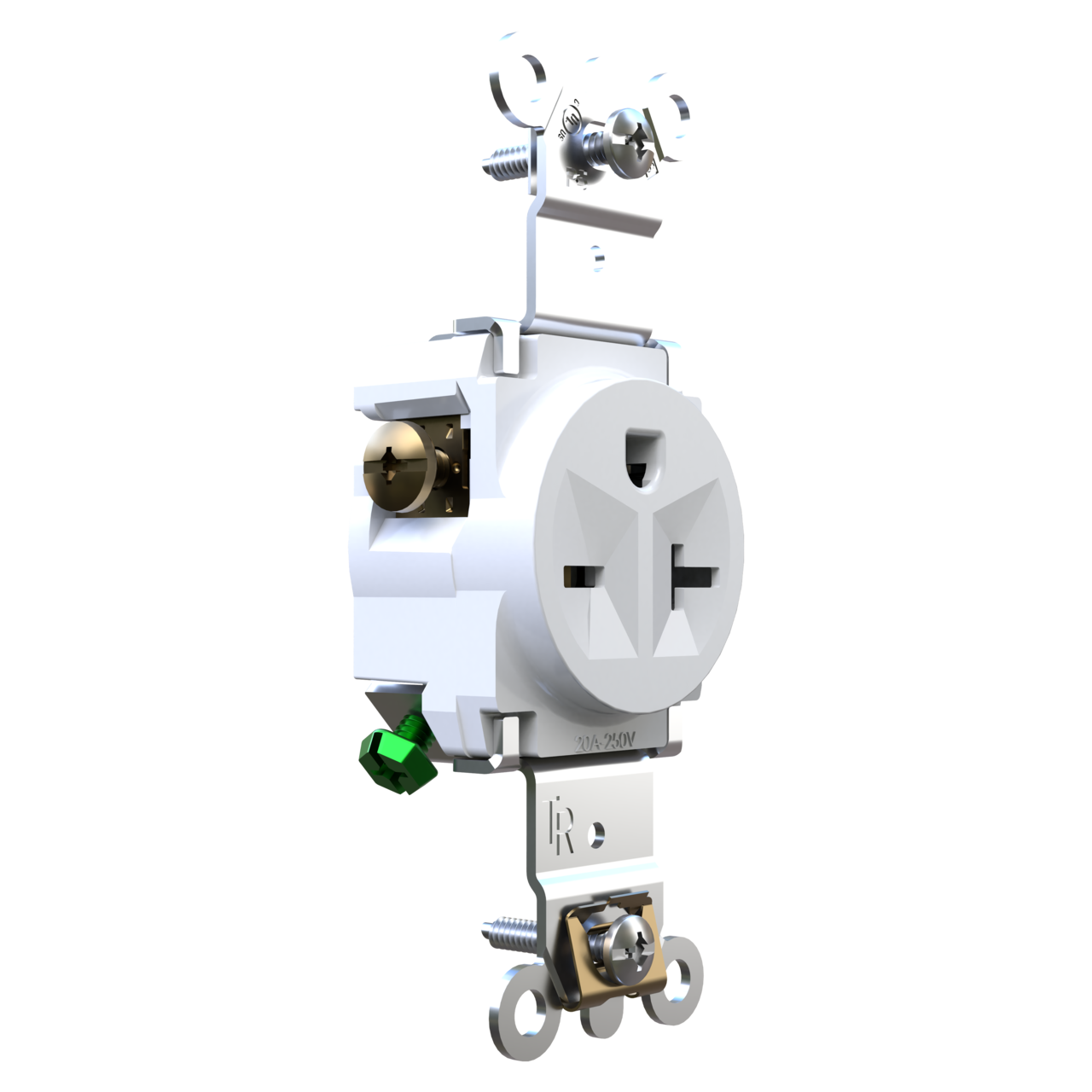 250V Tamper Resistant Heavy Duty Spec Grade Single Receptacle 20A