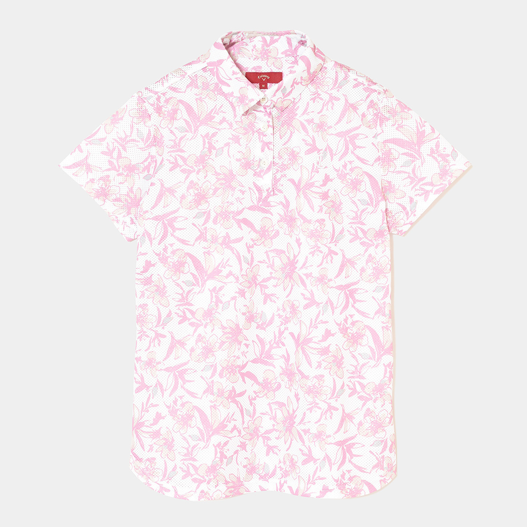かざあなメッシュフラワープリントシャツ (WOMENS)