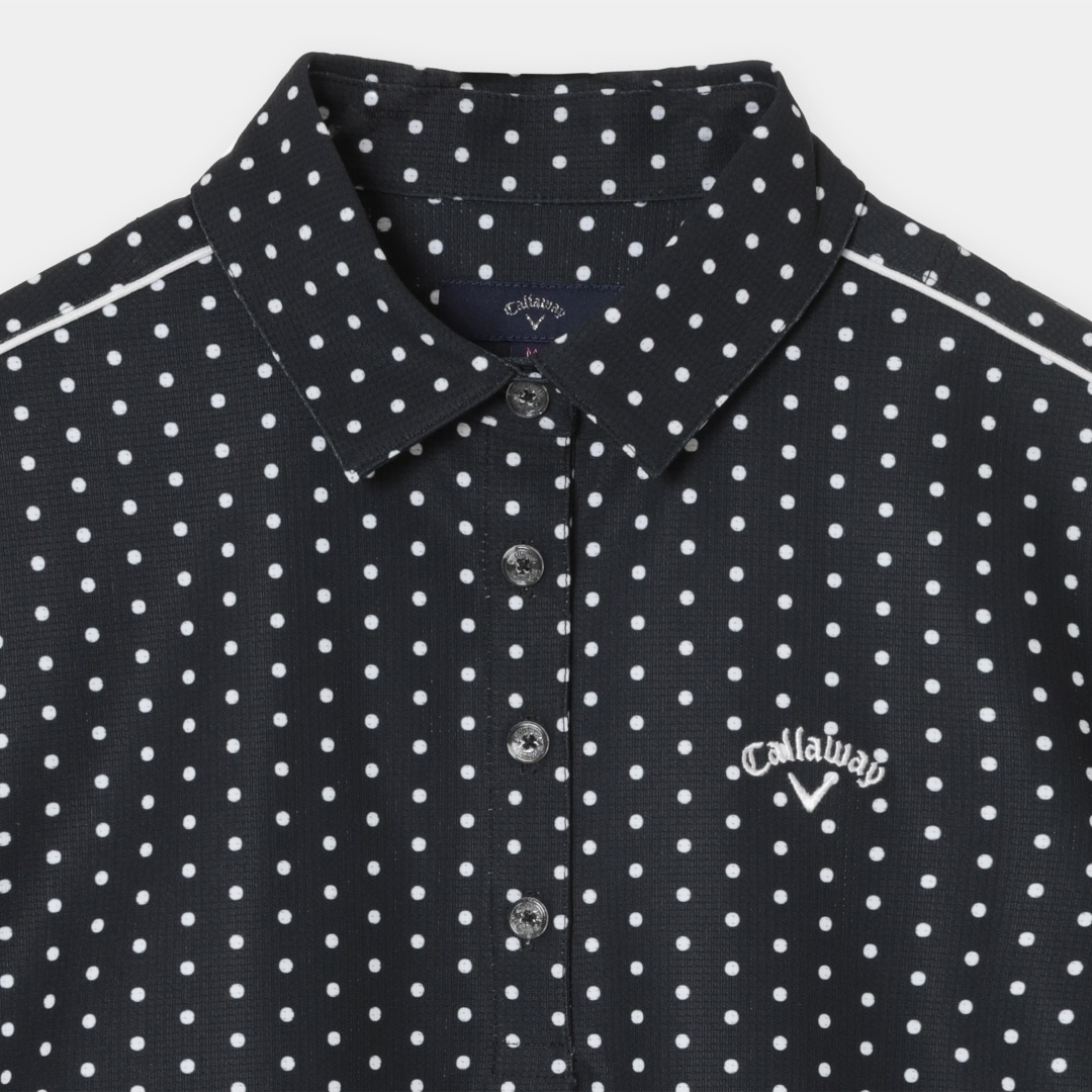 かざあなメッシュドットプリント半袖シャツ (WOMENS)