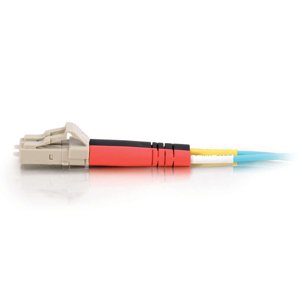 LC-LC 10Gb 50/125 OM3 Duplex Multimode Fiber Optic Cable - Plenum CMP-Rated - Aqua