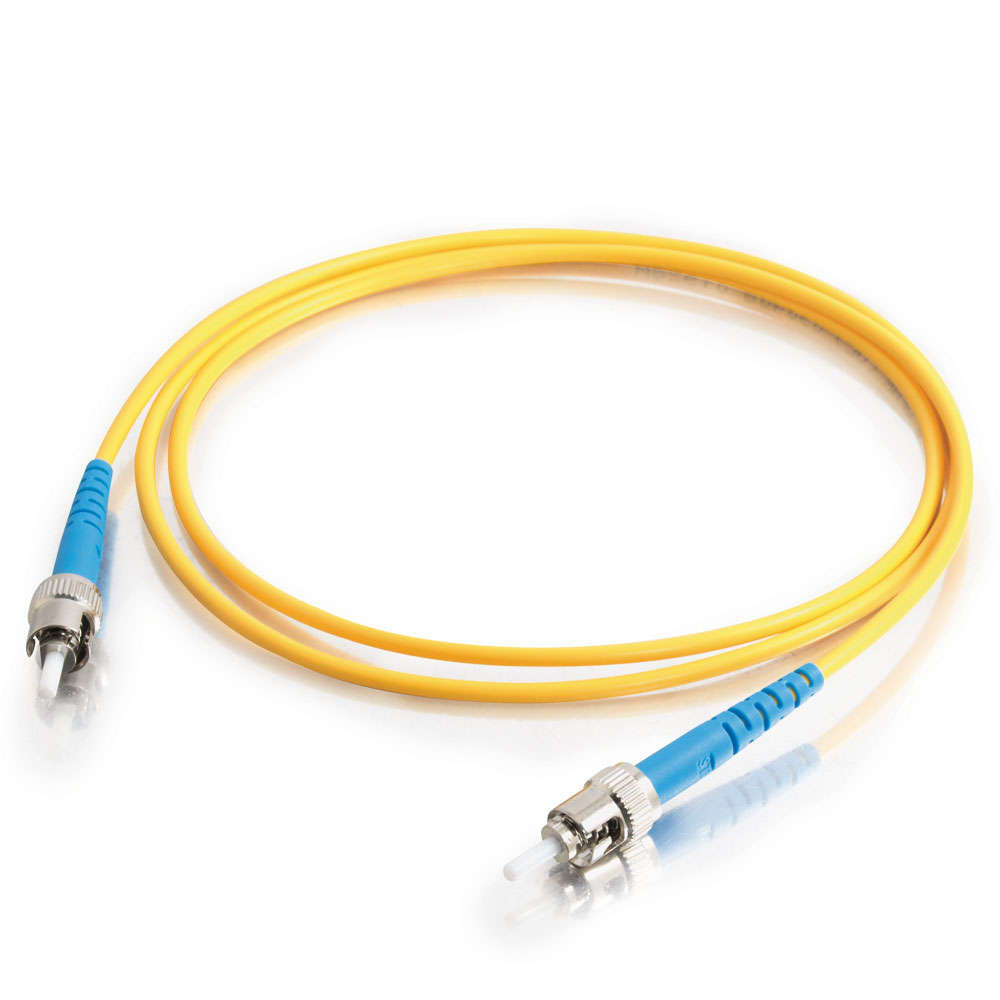 ST-ST 9/125 OS2 Simplex Single-Mode Fiber Optic Cable - Low Smoke Zero Halogen LSZH - Yellow