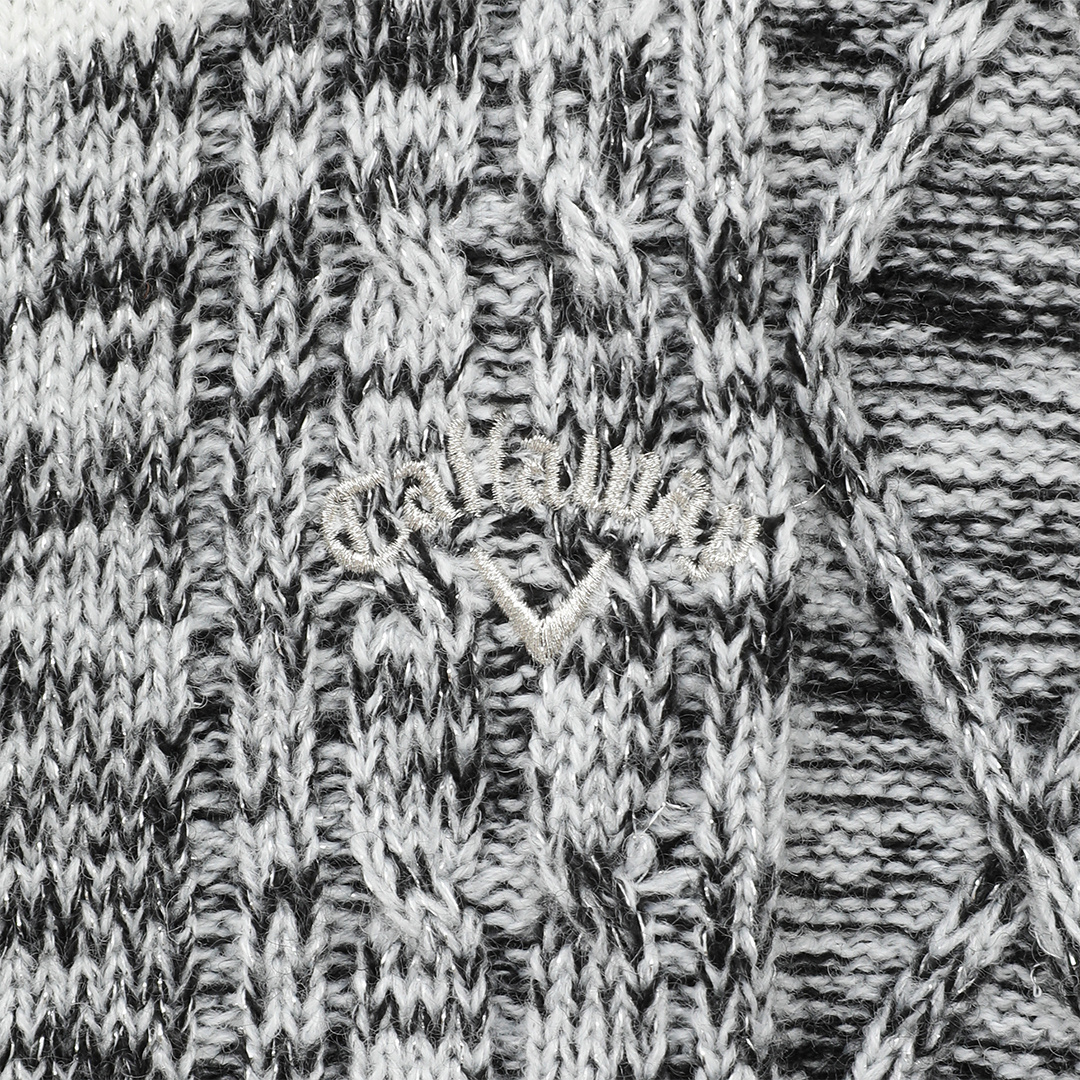 裏地付ラメ入りフルジップニット (WOMENS)