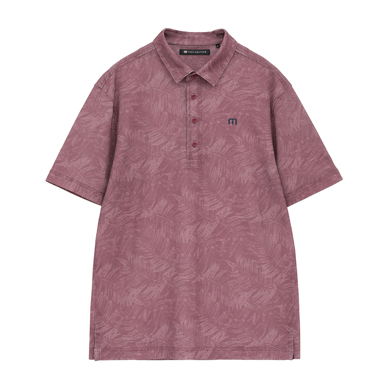 リーフ総柄プリント半袖ポロ(MENS)