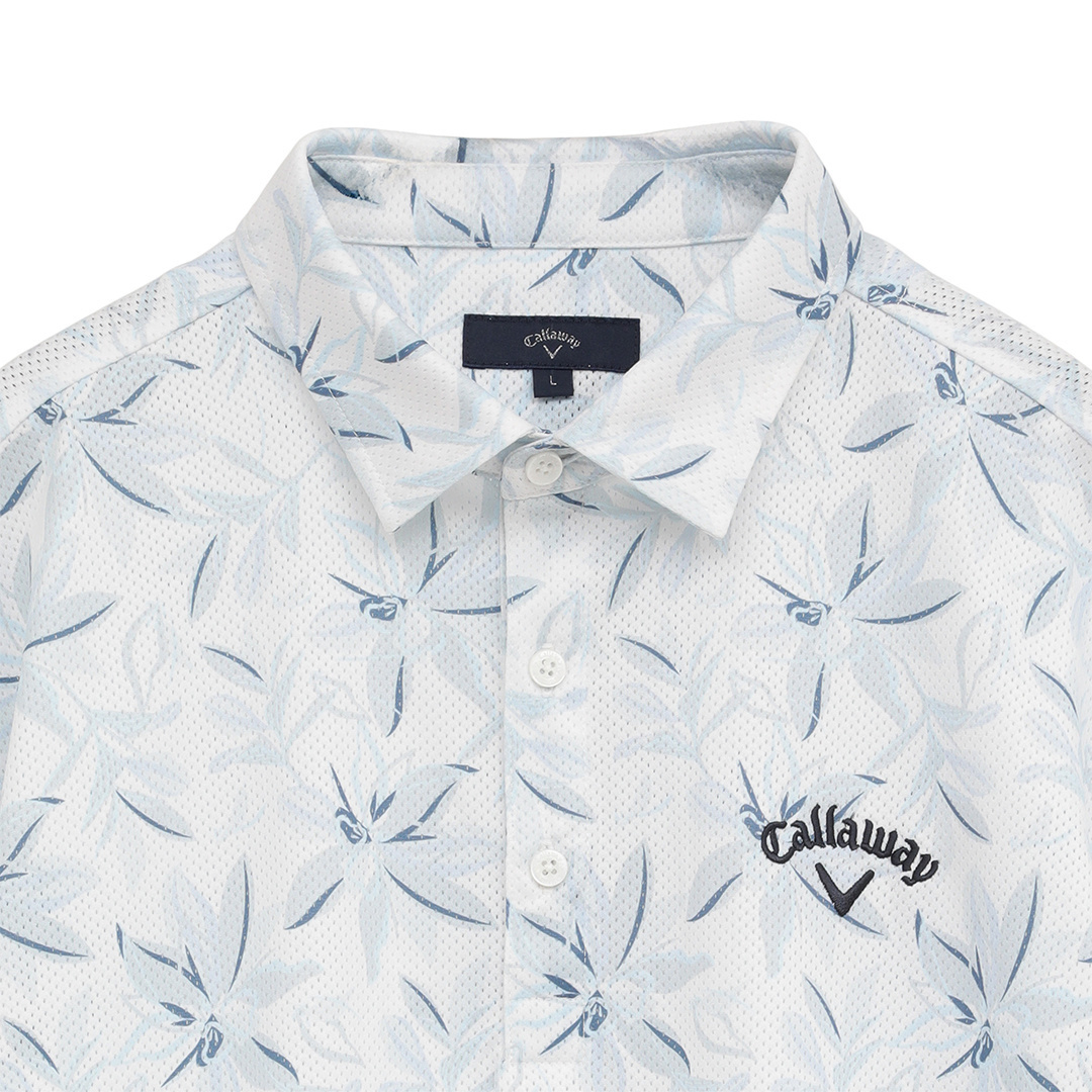 かざあなメッシュフラワープリントシャツ ※4Lサイズあり (MENS)