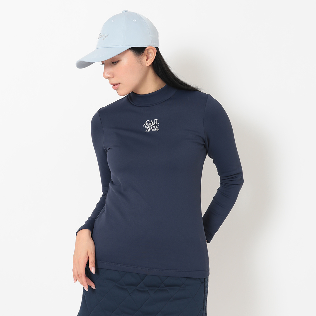 長袖裏起毛モックネックシャツ (WOMENS)
