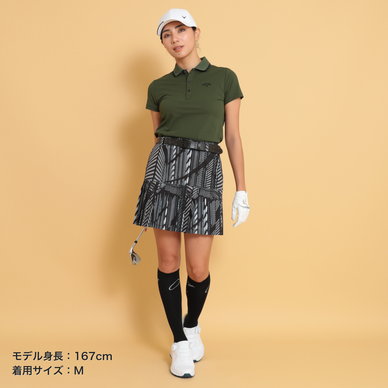 【新品未使用】CPG GOLF プリーツスカート サイズ2 XGFSK36J2 シフォン異素材MIXキュロットプリーツスカート Ver2.0