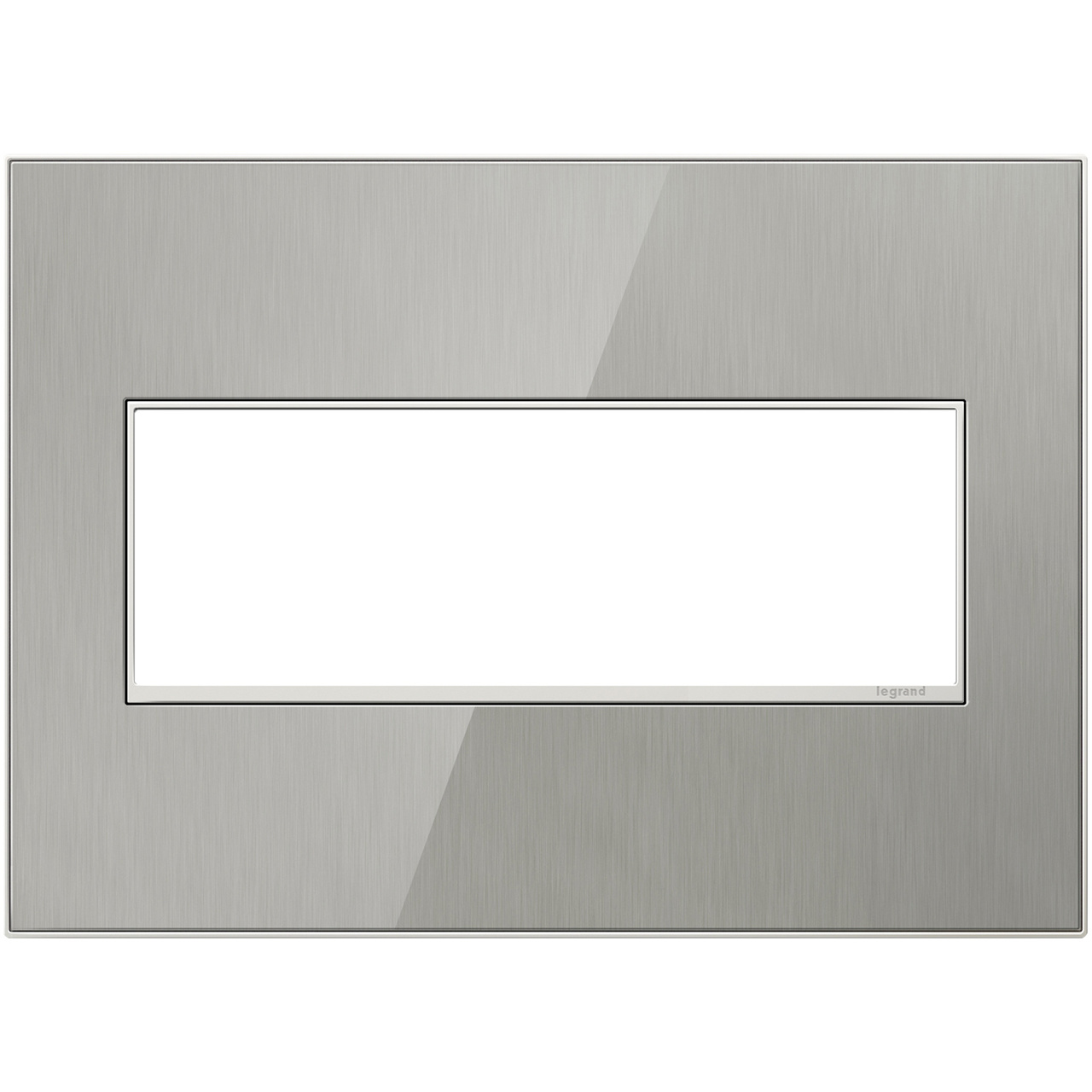 adorne® Brushed Stainless three gang Screwless Wall Plate
