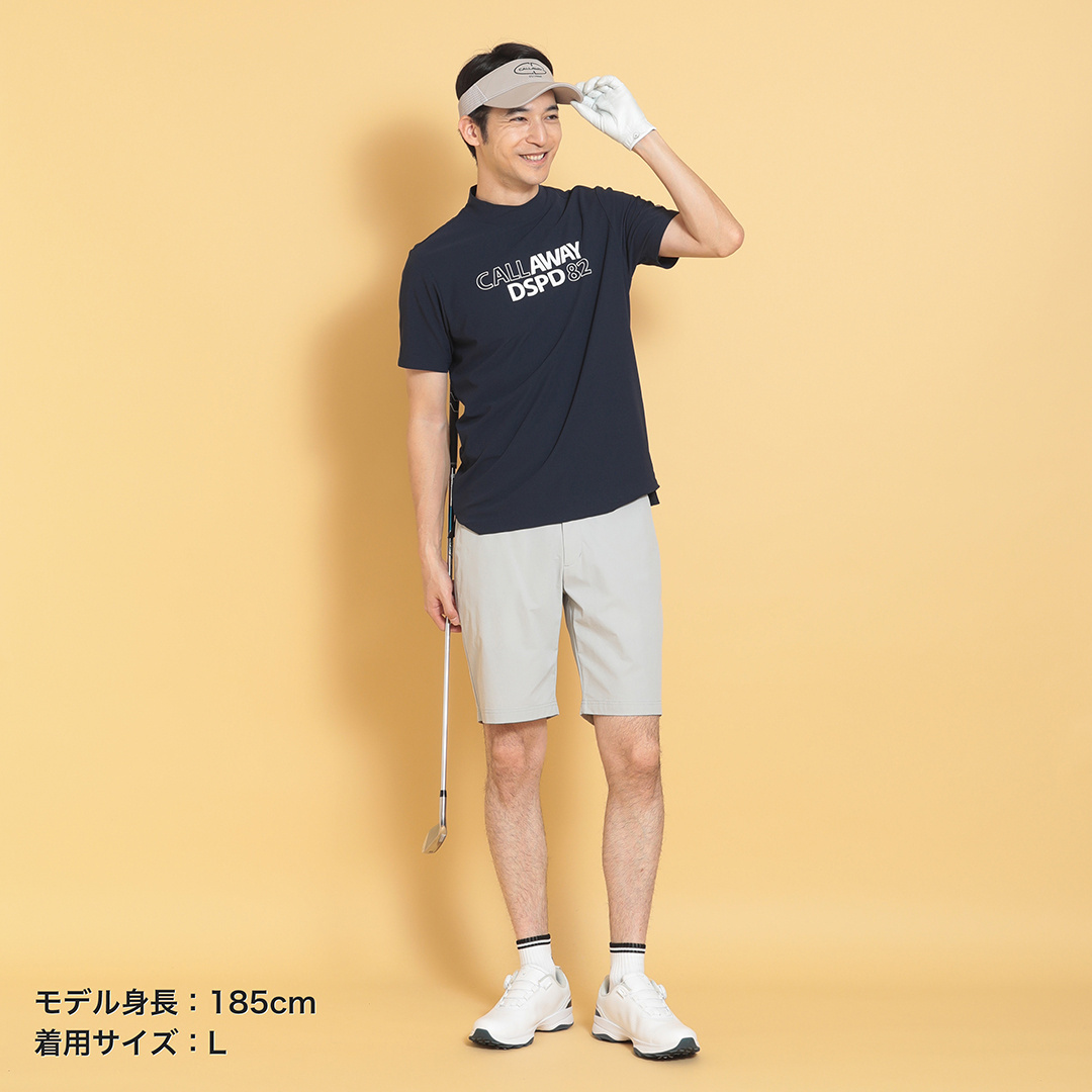 RayBlockカノコ半袖モックネックシャツ (MENS)
