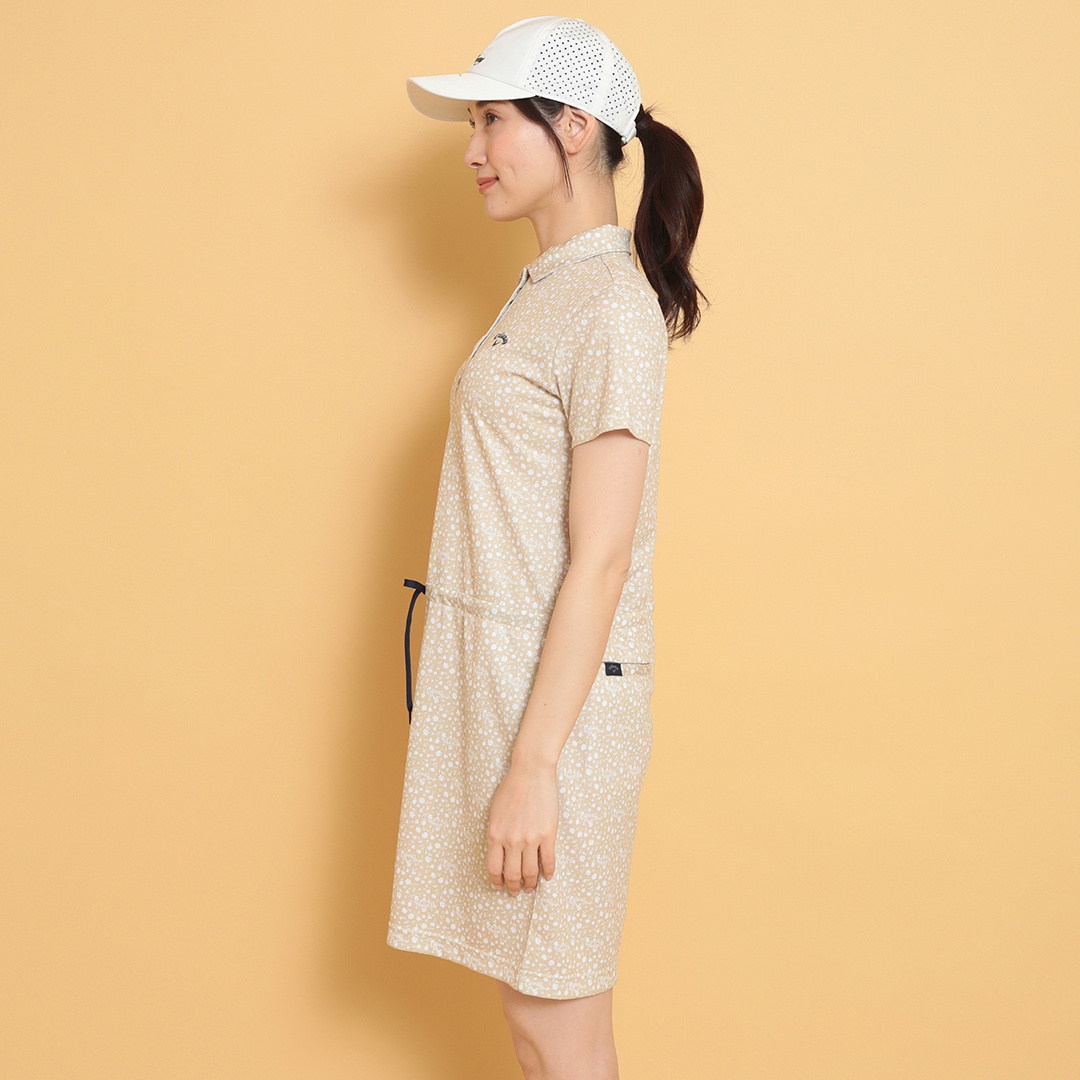 ポリエステルハニカム小花柄ワンピース (WOMENS)