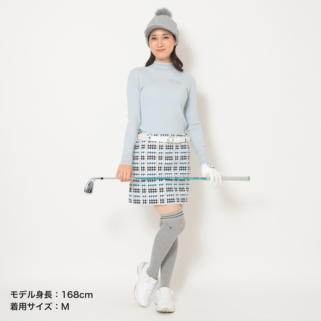8WAYストレッチ千鳥プリントスカート (WOMENS)