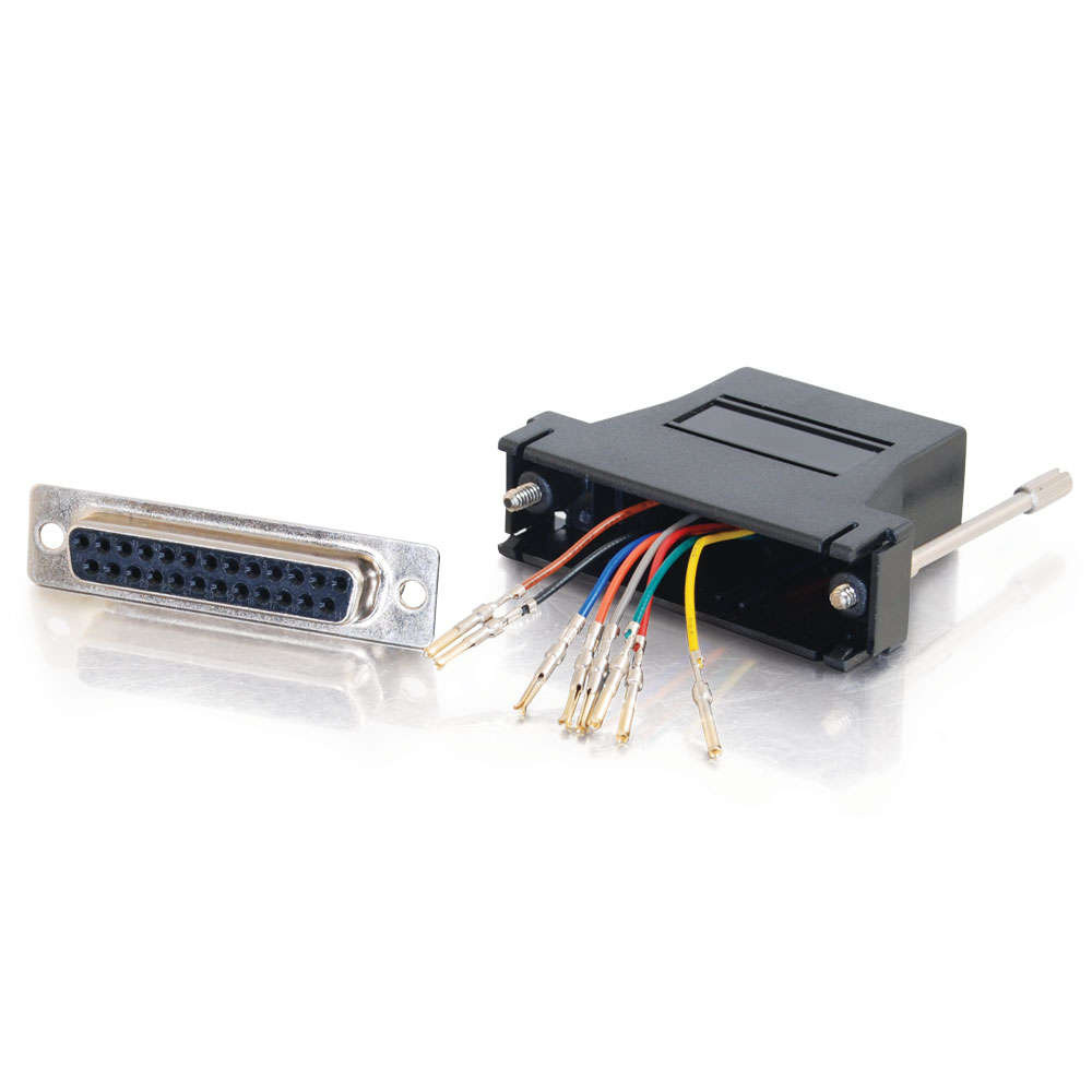 RJ45 to DB25 Female Modular Adapter - Black