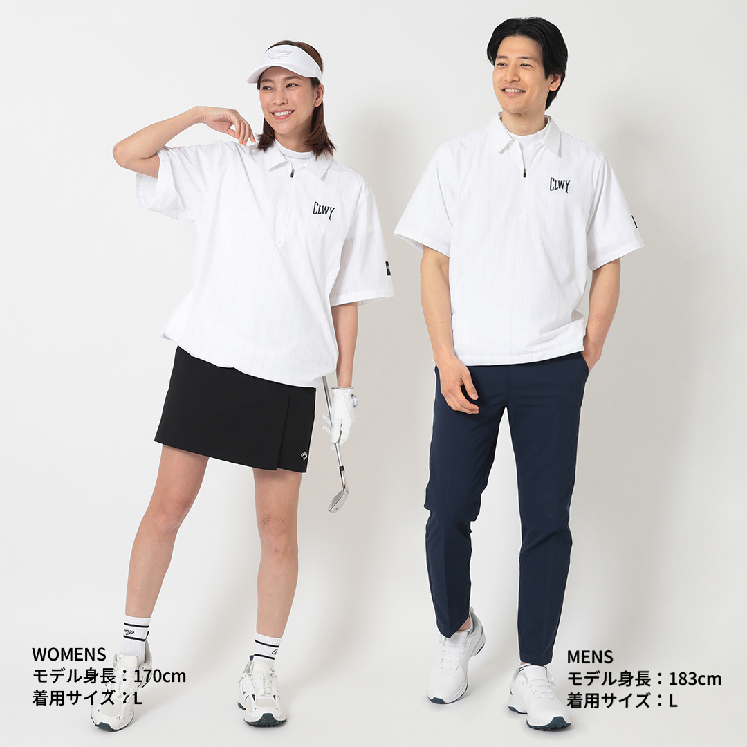8WAYストレッチ撥水リップストライプ半袖ブルゾン ※S/4Lサイズあり