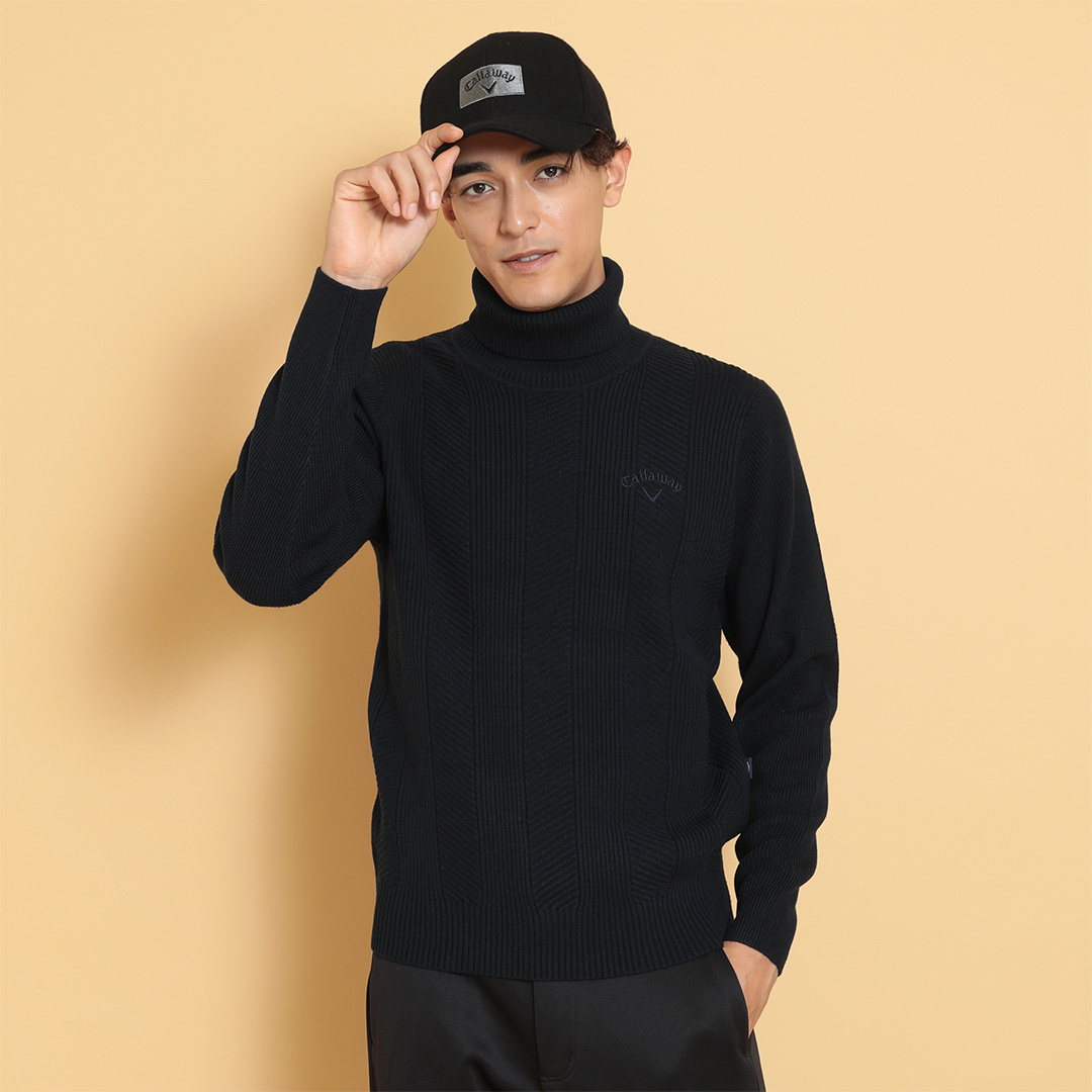 畦編みタートルネックニット ※4Lサイズあり (MENS)