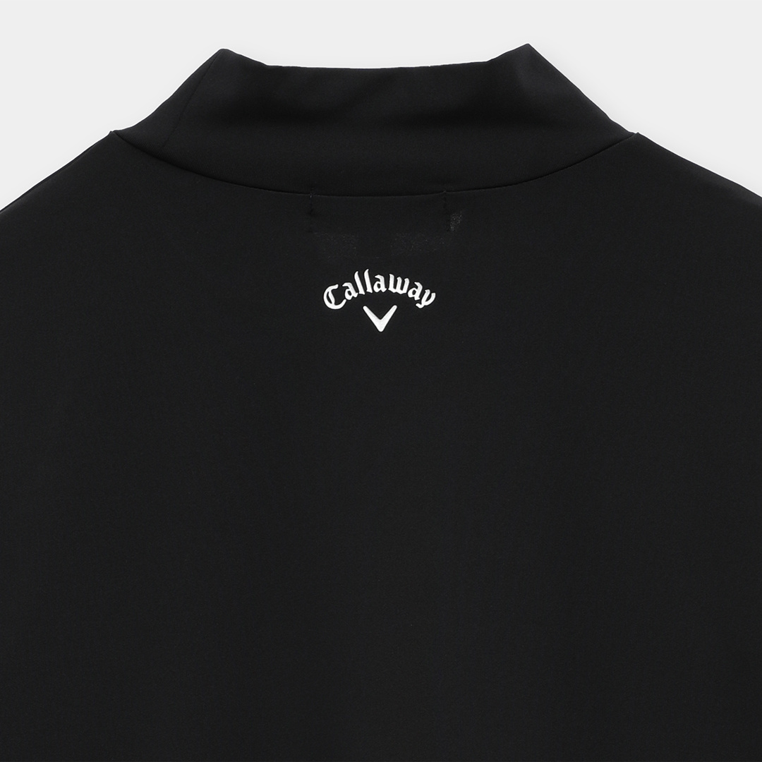 ポリエステルスムース長袖モックネックシャツ (WOMENS)