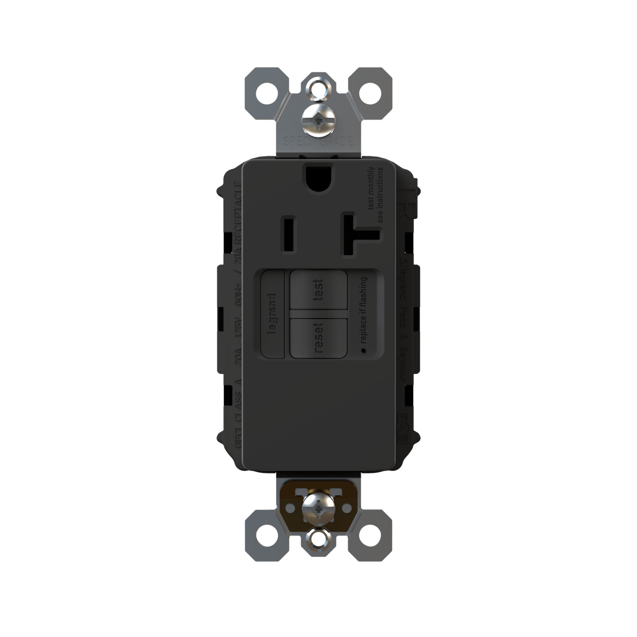 radiant 20A TamperResistant SelfTest Simplex GFCI Outlet