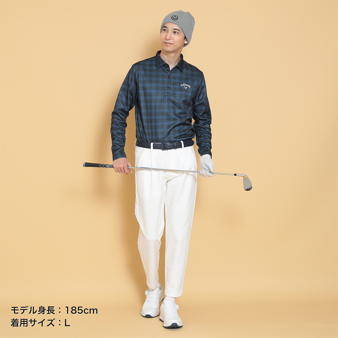 チェックプリント裏起毛シャツ (MENS)